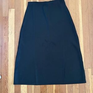 Mango black silk midi skirt